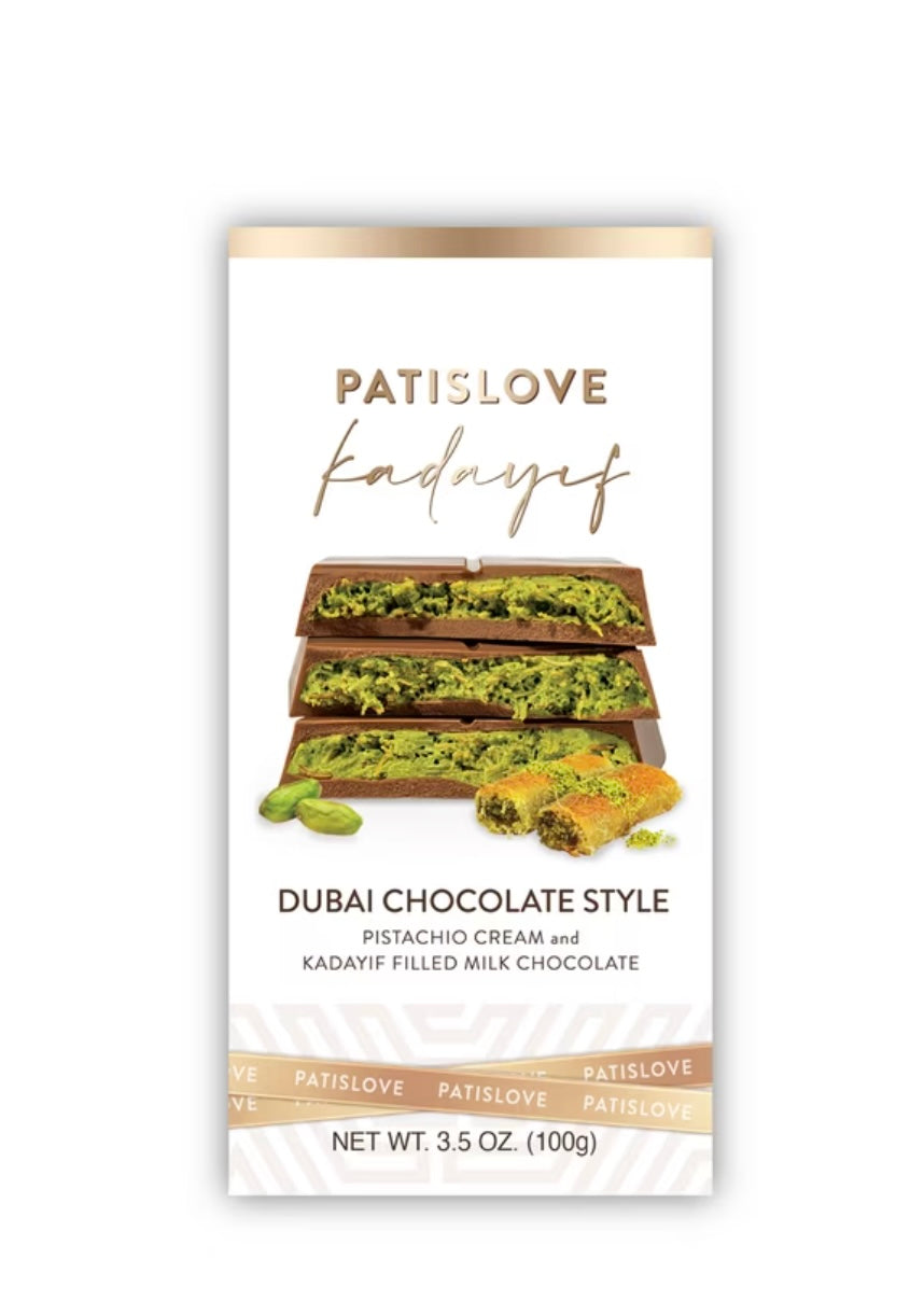 Dubai Style Milk Chocolate  with Pistachio Cream & Kadayif - 100g