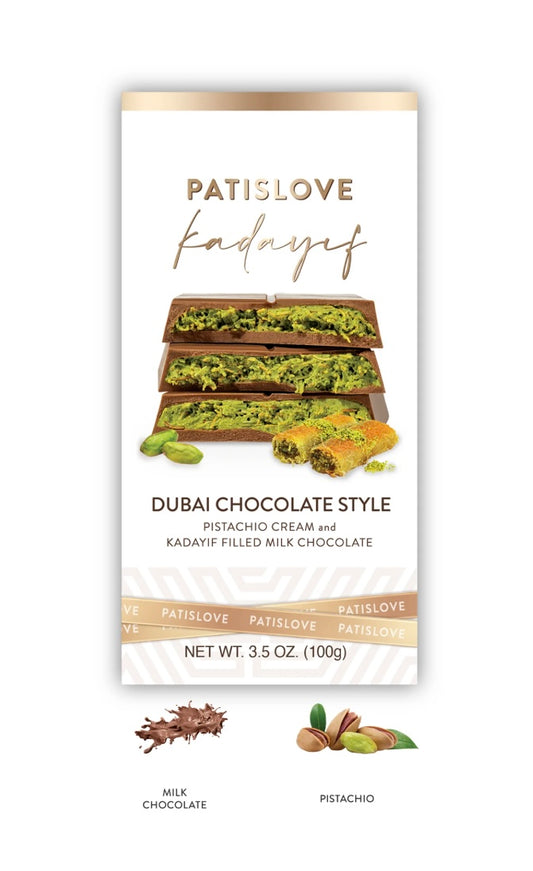 Dubai Style Milk Chocolate  with Pistachio Cream & Kadayif - 100g