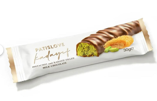 Dubai Style Milk Chocolate With Pistachio Cream & Kadayif -  Pack of 4 ( 30g each )